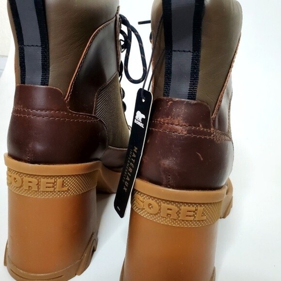 SOREL BREX™ HEEL LACE WATERPROOF LEATHER STANDOUT LUG SOLE CHUNKY BOOTIES - Picture 13 of 16